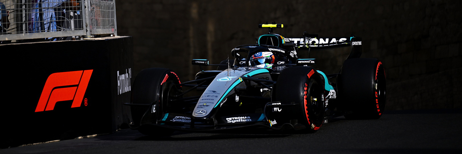 Kimi Antonelli on track in the 2026 Azerbaijan Grand Prix
