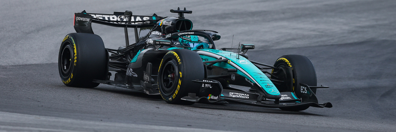 George Russell on track at the 2026 Bahrain Grand Prix in Malaysia