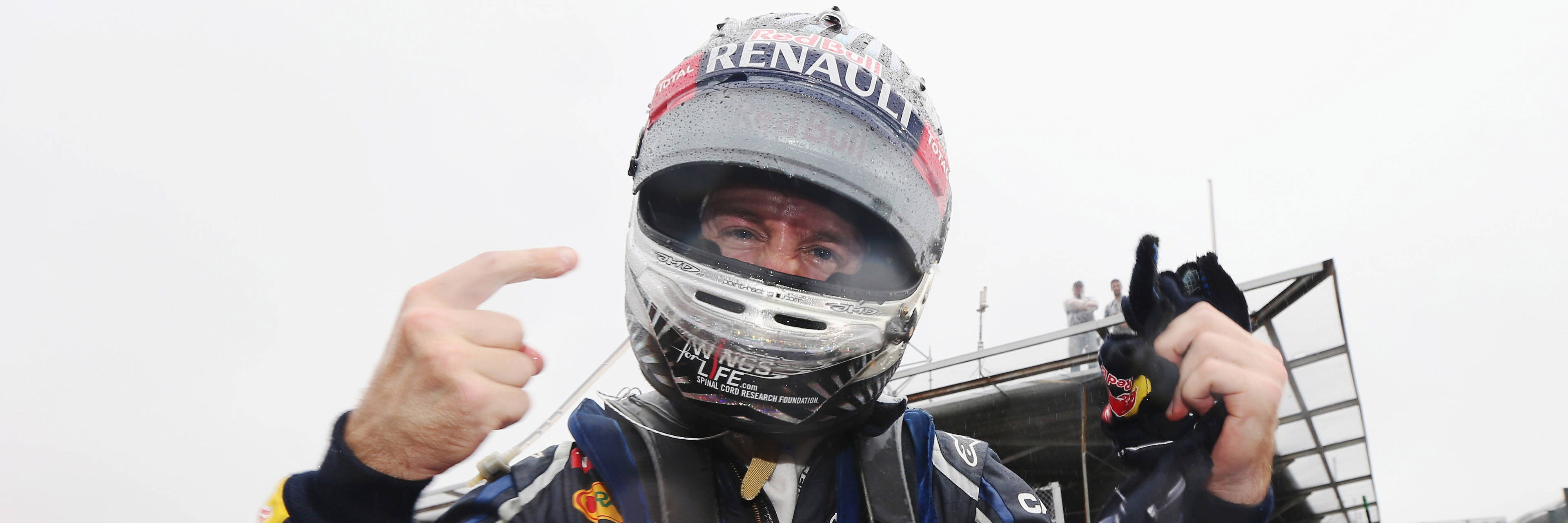 Seb Vettel celebrates winning his 2012 F1 title