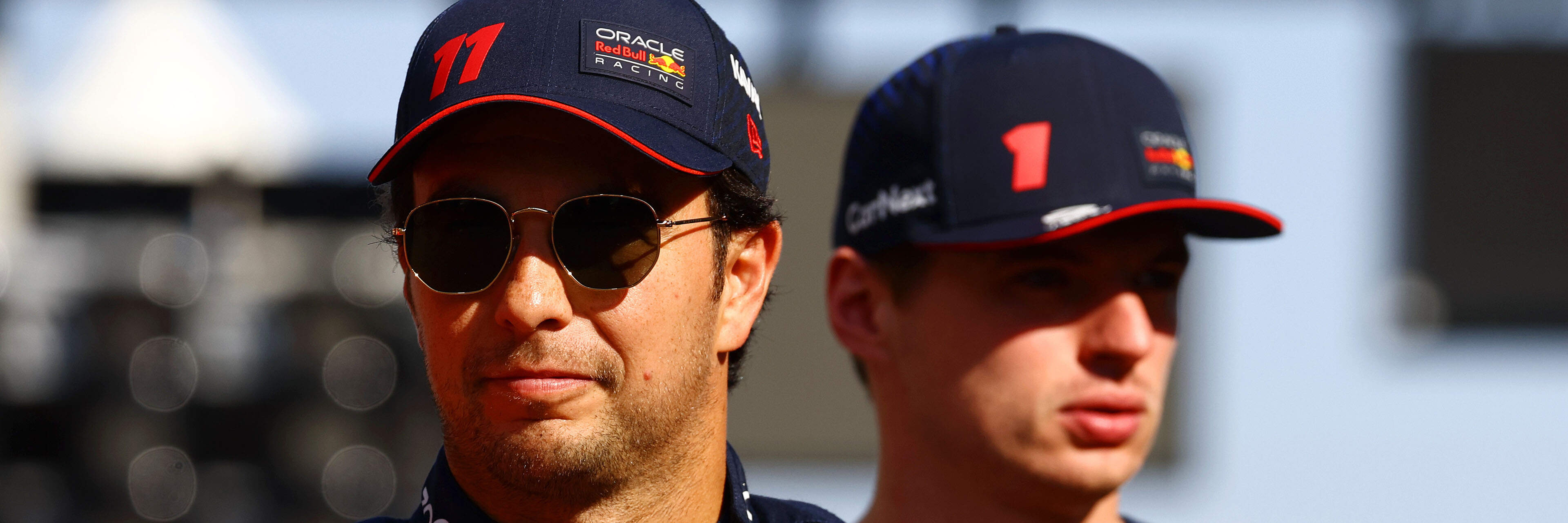 Red Bull Racing drivers Sergio Perez and Max Verstappen