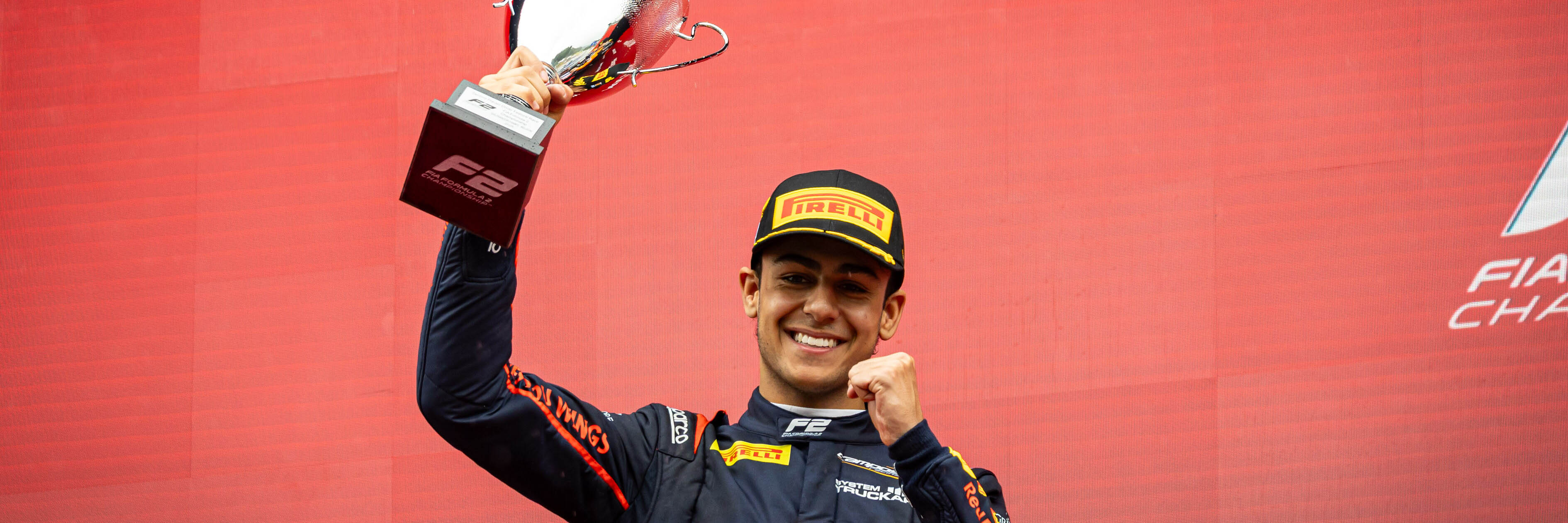 Arvid Lindblad on the F2 podium 