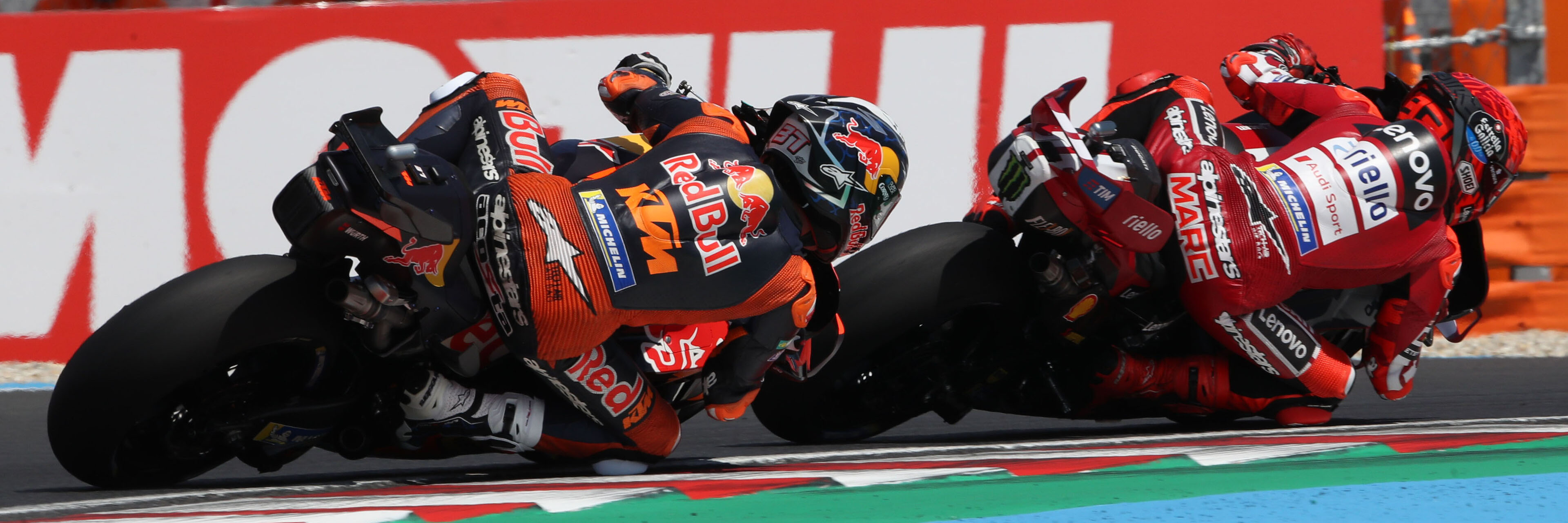 Pedro Acosta and Marc Marquez battling in MotoGP