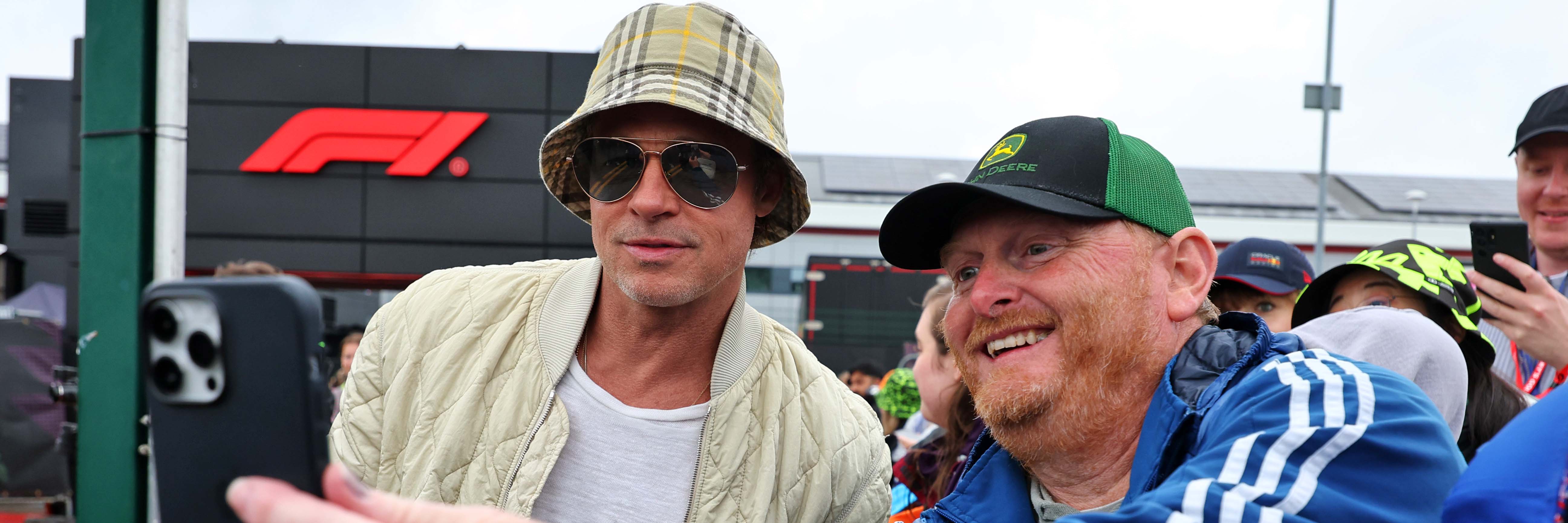 Brad Pitt with F1 fans at Silverstone