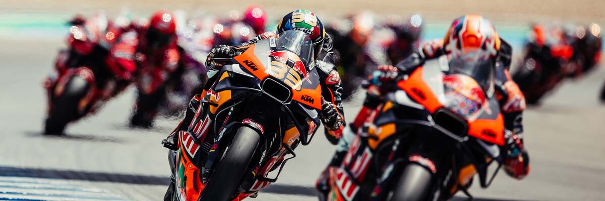 The KTM factory bikes leading the way at the MotoGP of Spain