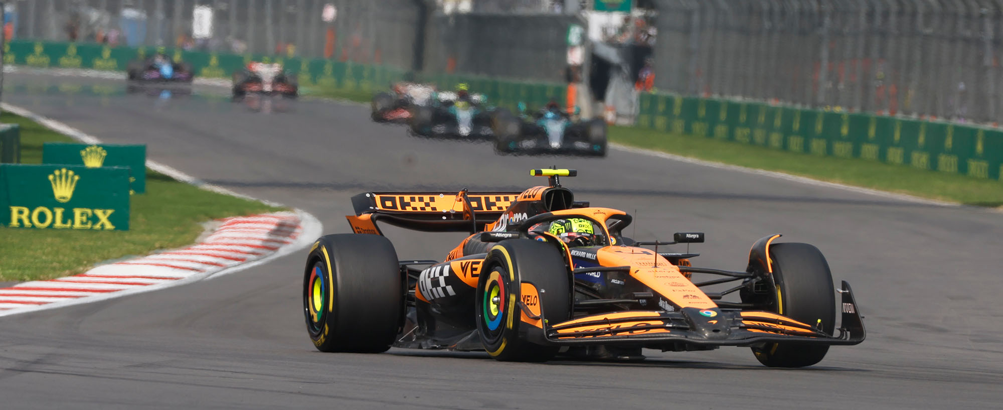Mclaren of lando norris on track at mexico gp