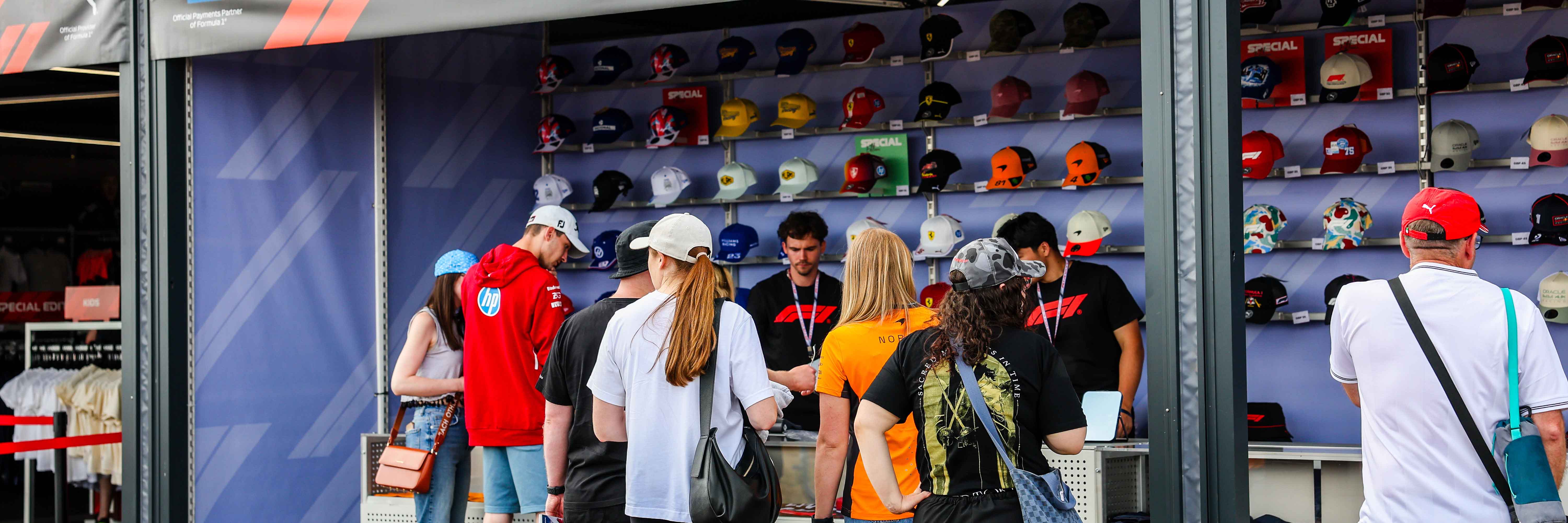 Fans at the F1 store at the British Grand Prix