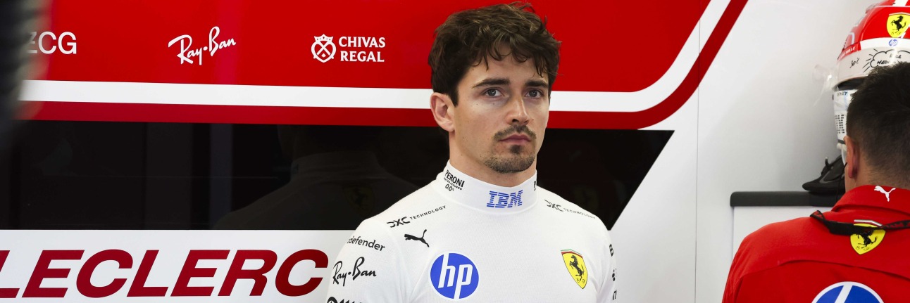 Charles Leclerc in the Ferrari garage in 2026