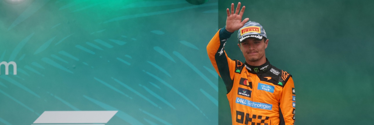 Lando Norris on the 2025 Miami Grand Prix podium