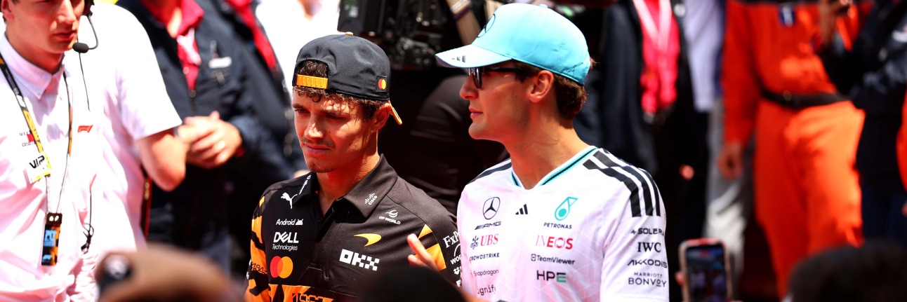 Lando Norris and George Russell at the Monaco Grand Prix