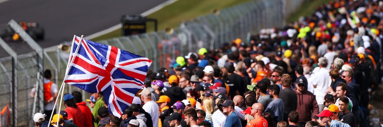 Fans at the Hangar Straight during the 2022 British Grand Prix