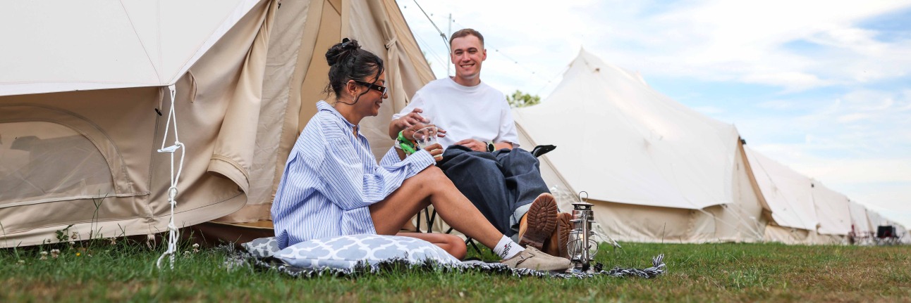 F1 fans at a Silverstone campsite for the British Grand Prix