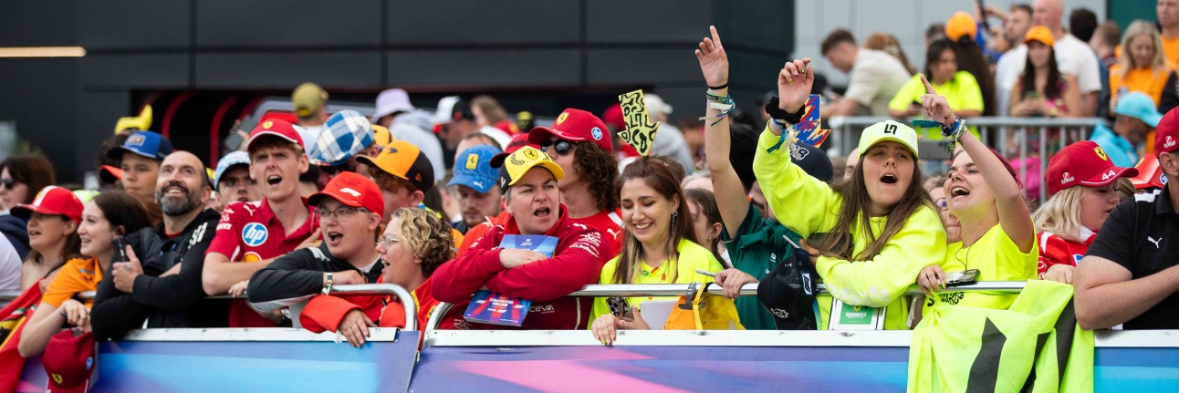 F1 fans in the British Grand Prix paddock