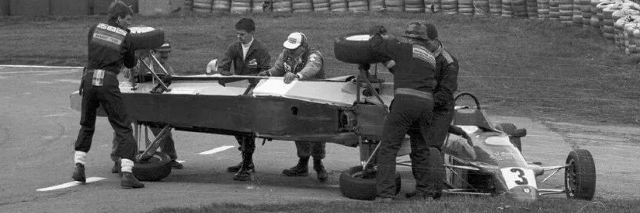 Silverstone marshals recovering a crashed car