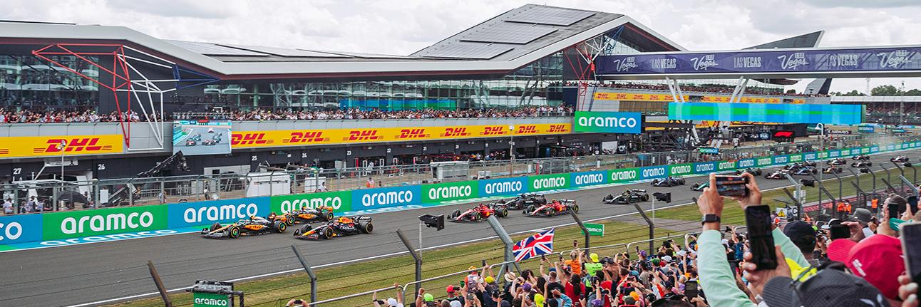 The race start of the British Grand Prix at Silverstone