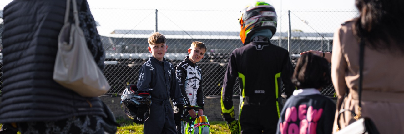 Kids at Kart Silverstone during the summer holidays