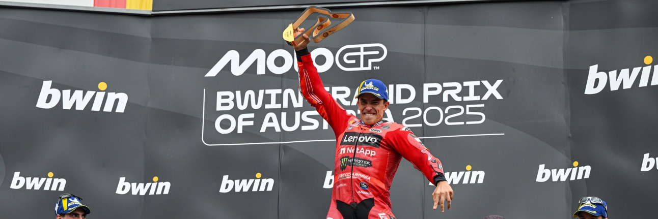 Marc Marquez on the MotoGP Austrian Grand Prix podium
