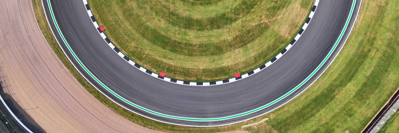 A corner on the new Kart Silverstone circuit