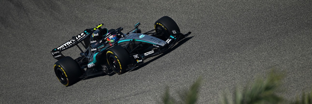 Kimi Antonelli driving for Mercedes in 2026 F1 pre-season testing