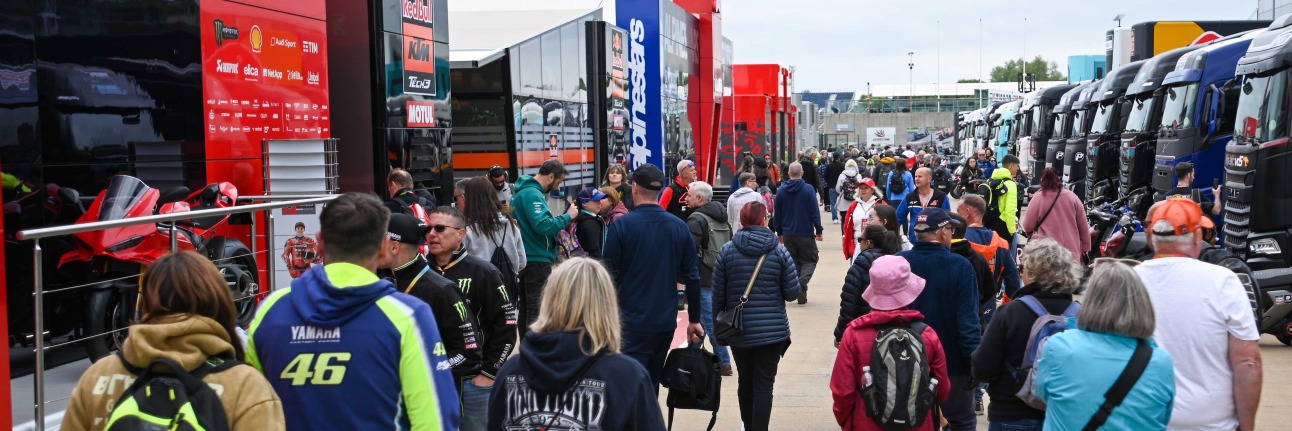 MotoGP fans in the paddock at Silverstone