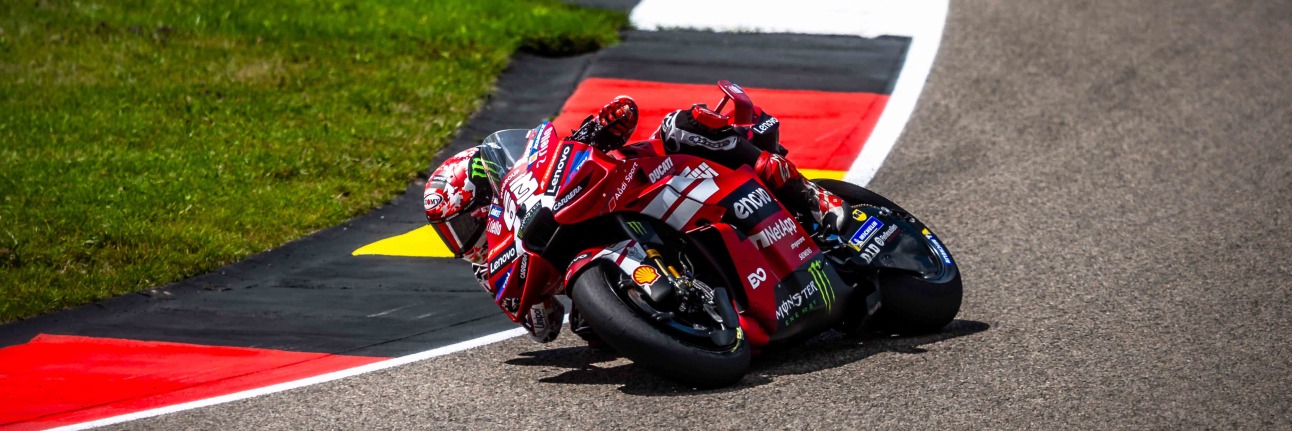Pecco Bagnaia on his Ducati MotoGP bike in 2026