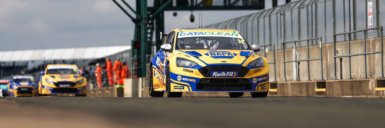 Ash Sutton in the BTCC pit lane at Silverstone