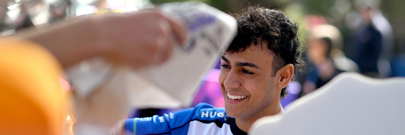 Arvid Lindblad in the paddock of his first F1 race at the Australian Grand Prix