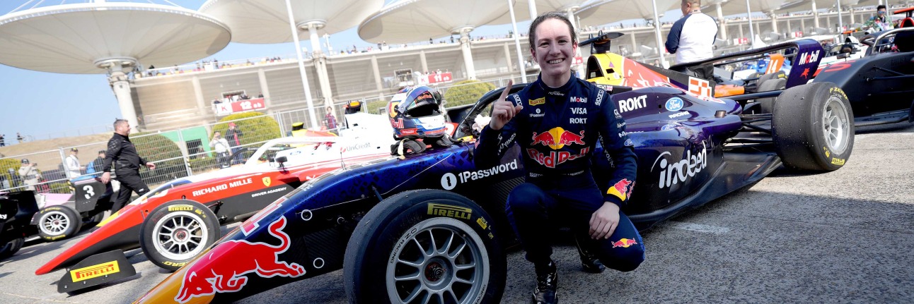 Alisha Palmowski after securing pole position in China