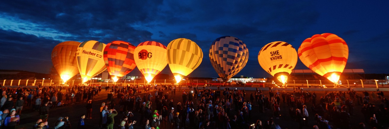 Hot Air Balloon Night Glow at Silverstone Festival