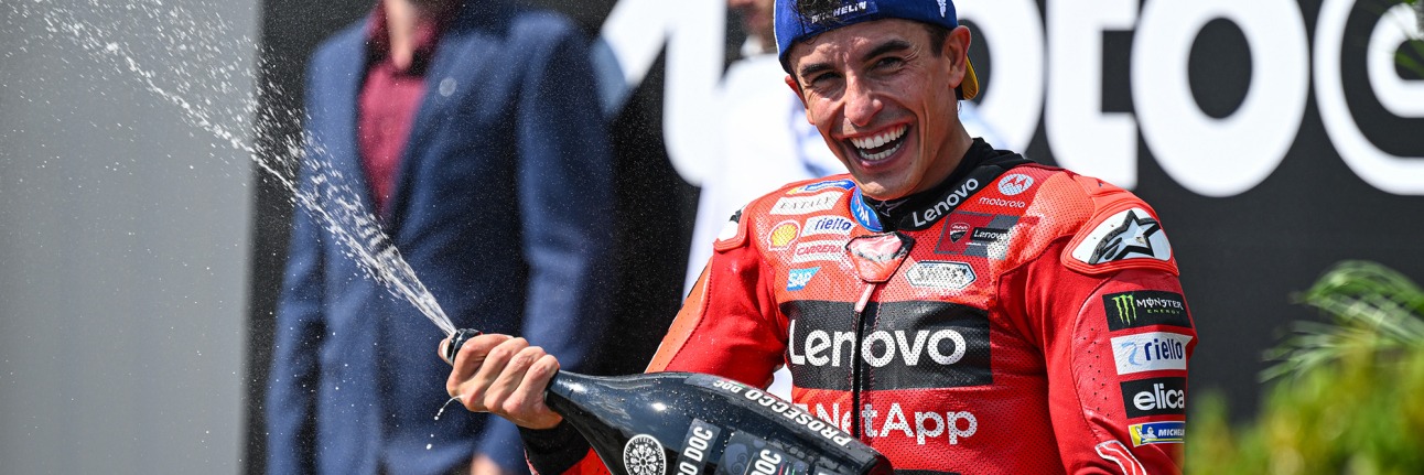 marc marquez celebrating 