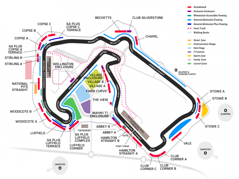 Formula 1 British Grand Prix Area Overview Silverstone