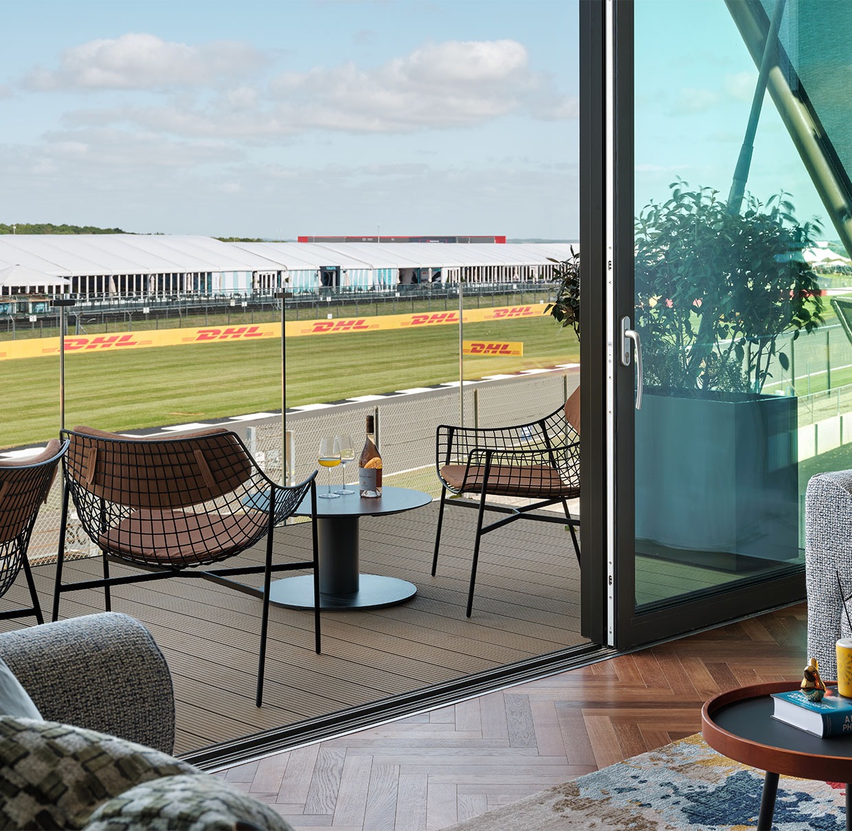 Escapade Silverstone view over the track 