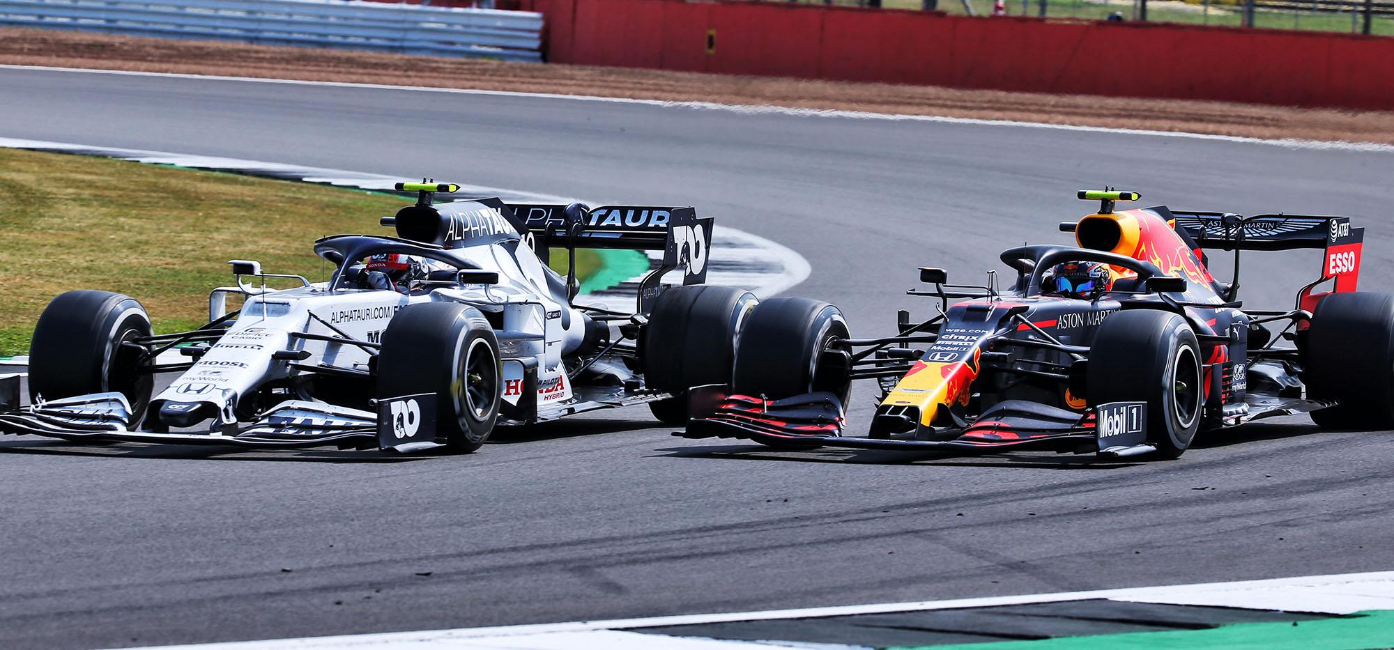 F1 cars on track