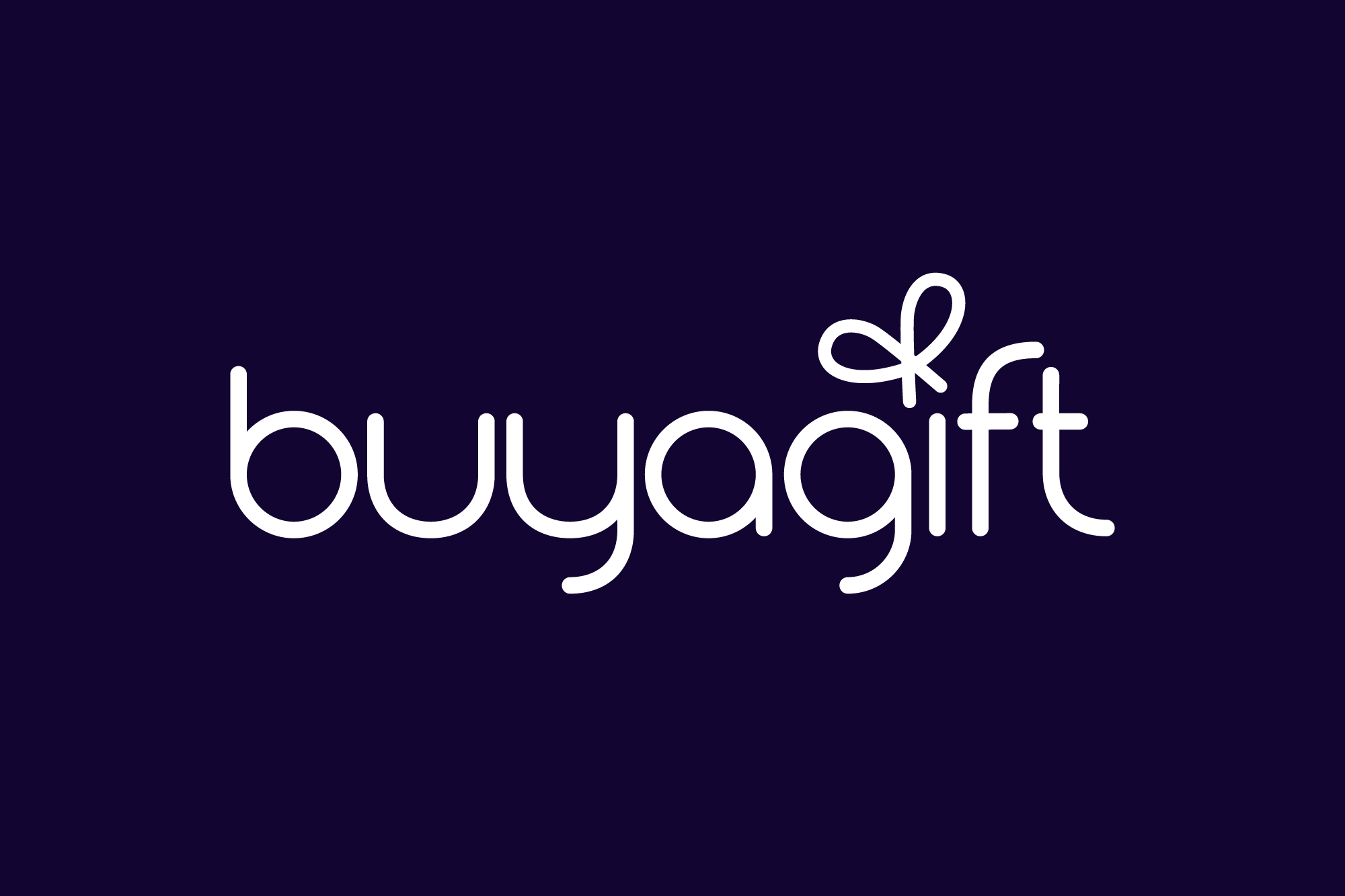 Buy a Gift Logo - White on Midnight Blue