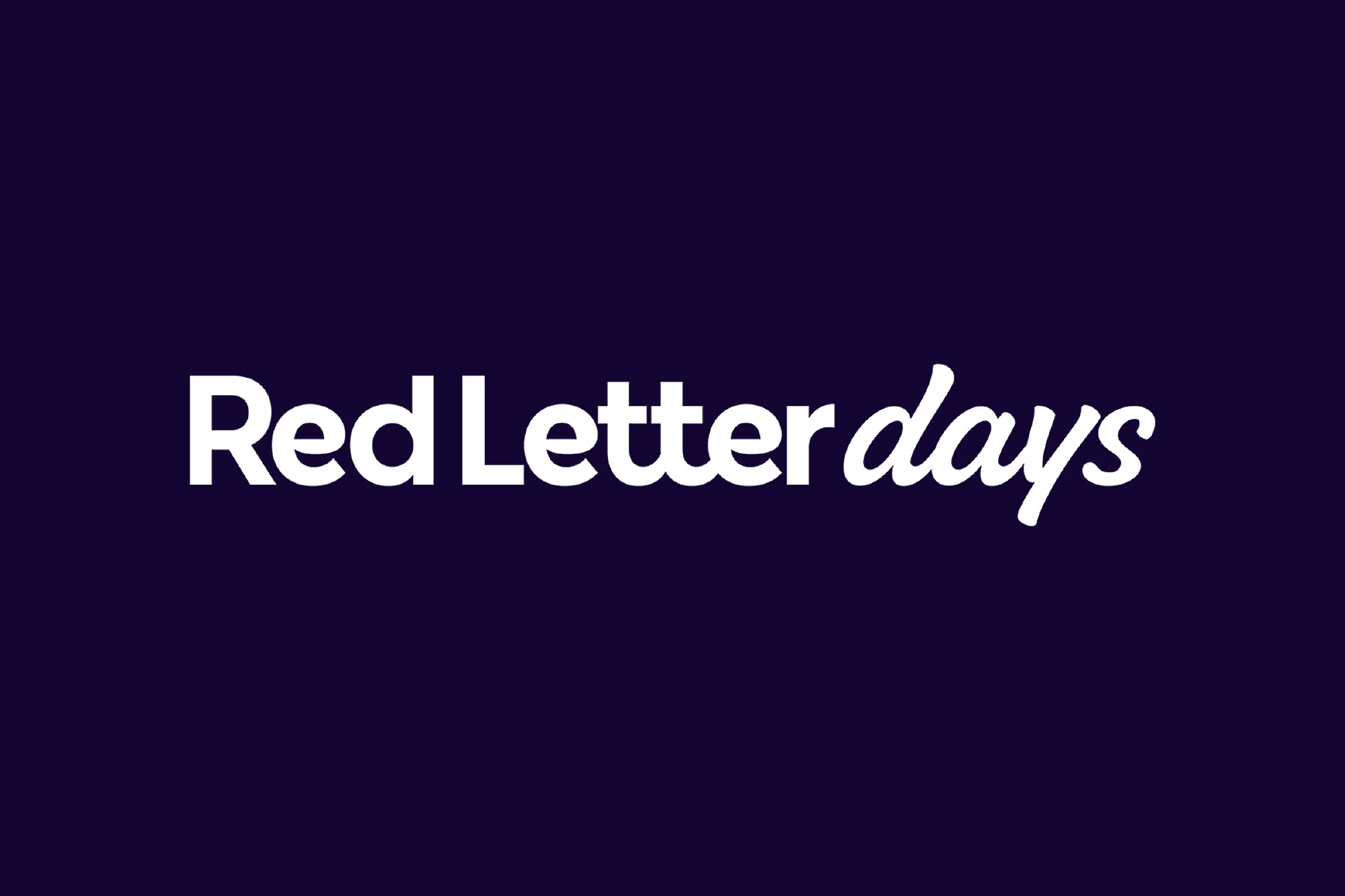 Red Letter Days Logo - White on Midnight Blue