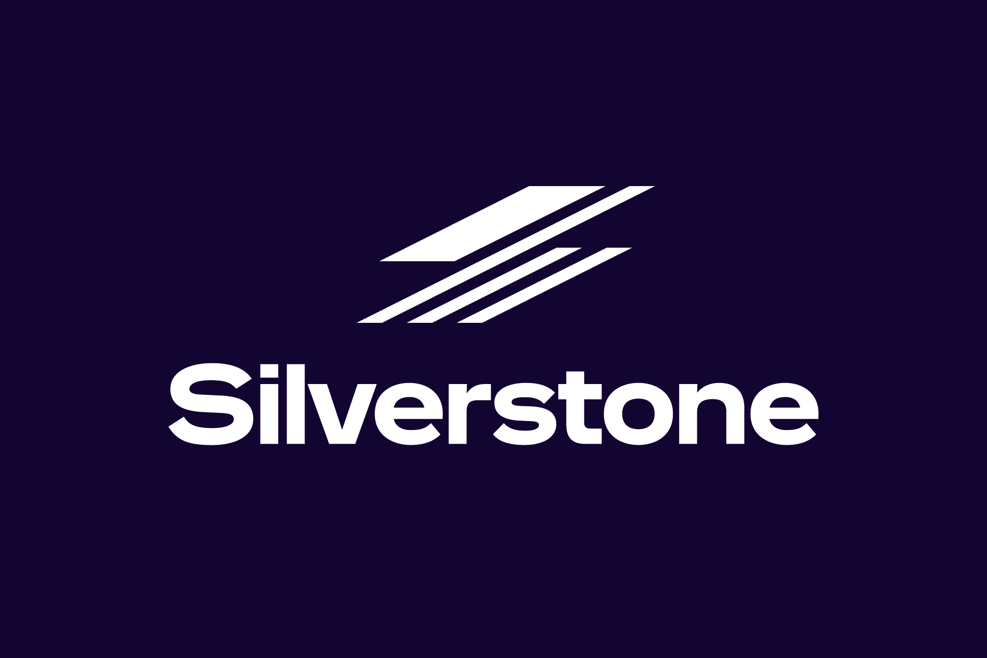 Silverstone Logo - White on Midnight Blue