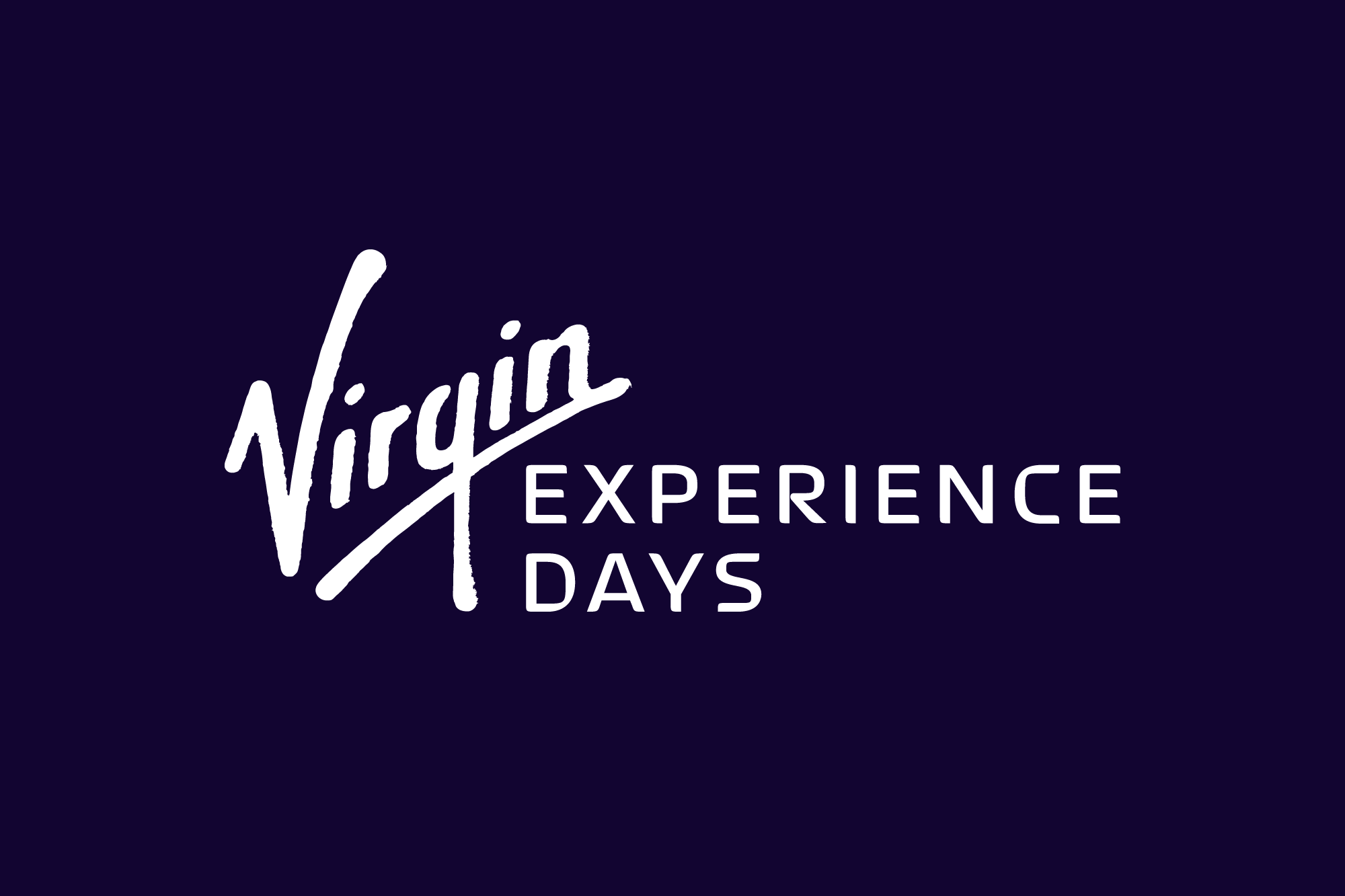 Virgin Experience Days Logo - White on Midnight Blue