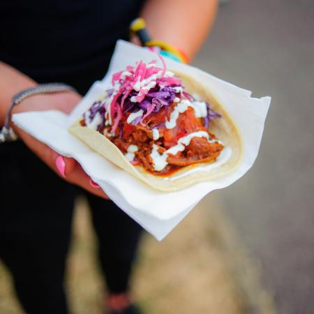 A taco being served at The Classic Silverstone