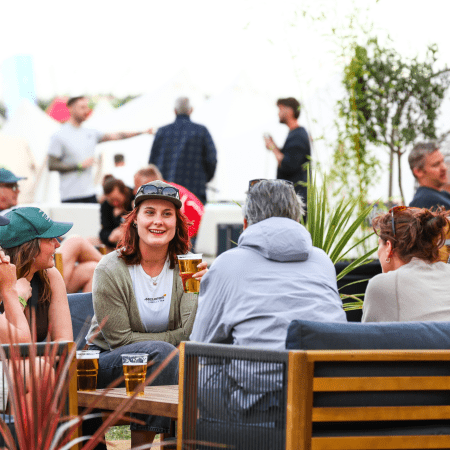 fans at the glamping site