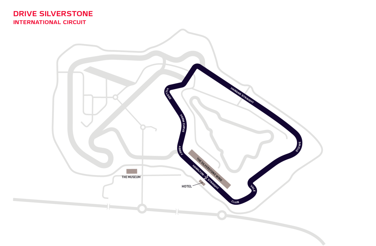 Drive Silverstone International circuit map