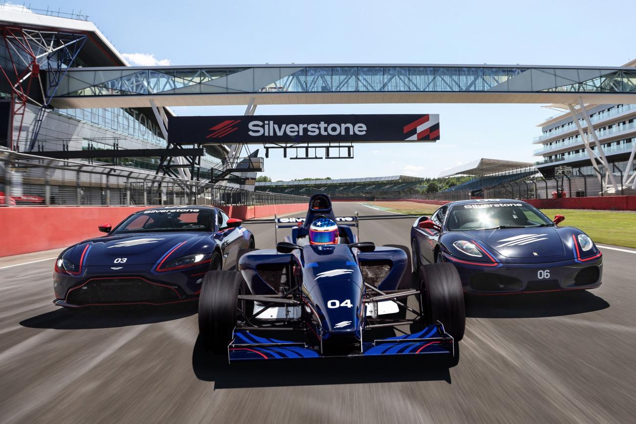 Three Drive supercars on Silverstone circuit 