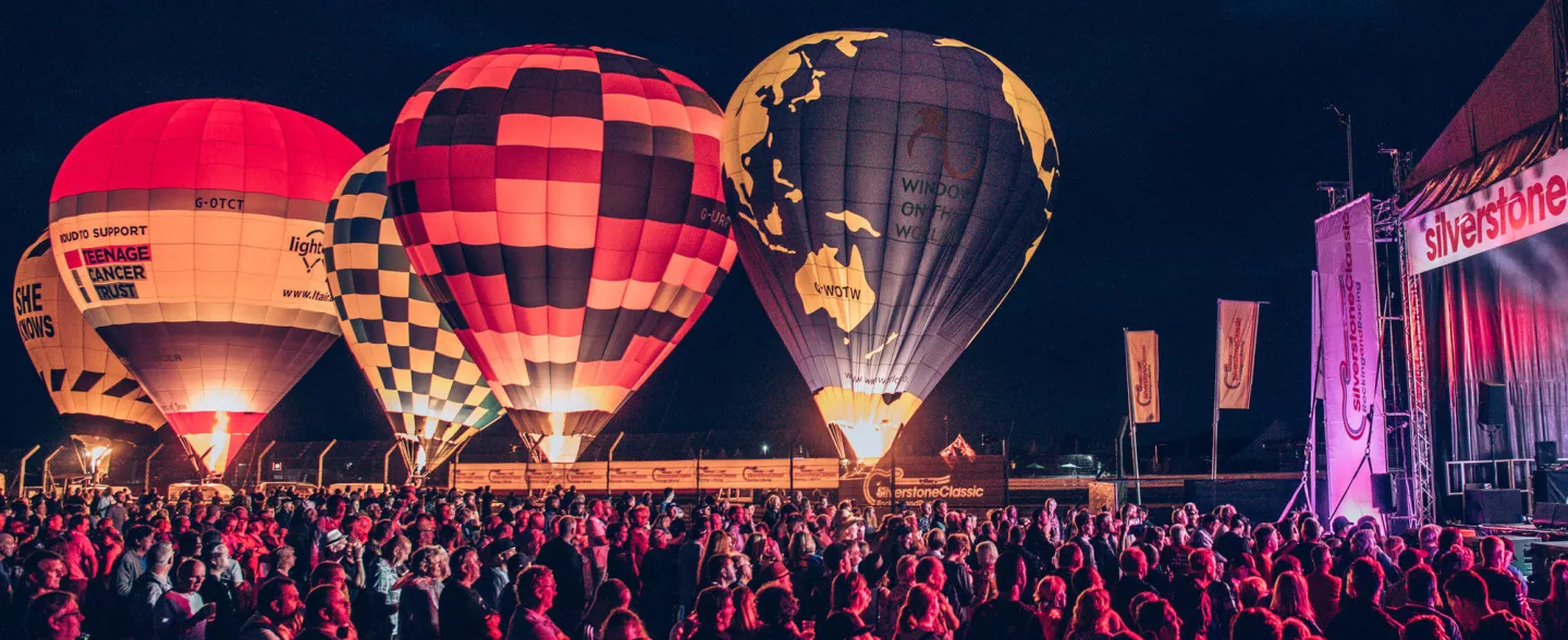 Hot air balloons about to take flight