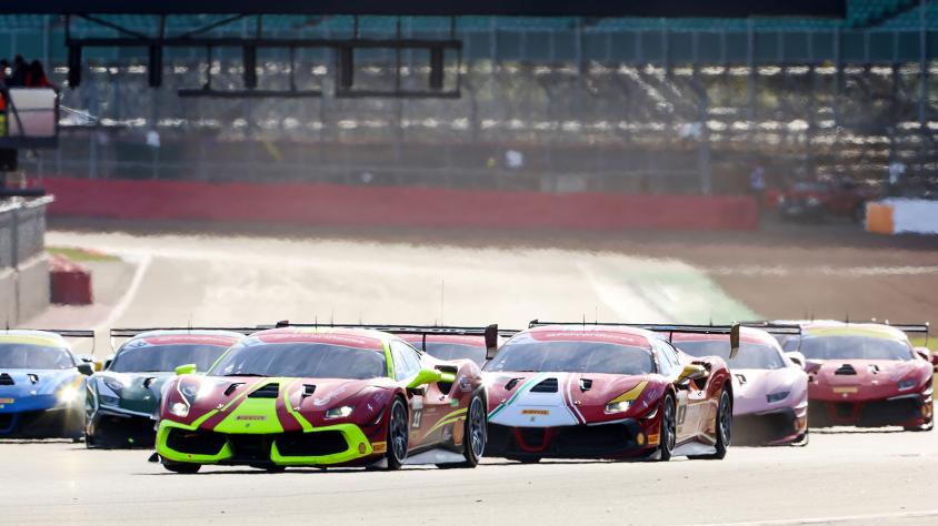 Ferraris on track at Silverstone for Ferrari Racing days