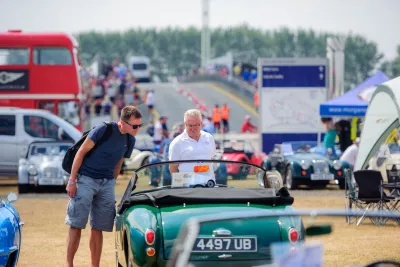 Looking at classic cars at The Classic, Silverstone