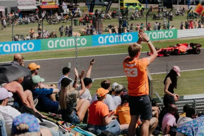 Inner Track Fans cheering at British Grand Prix Silverstone